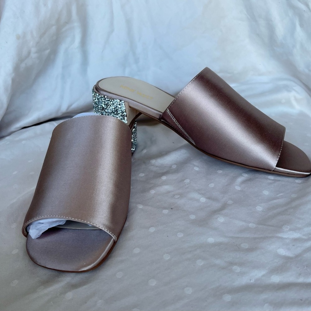 Nine West Bronze Jeweled Short Wedges